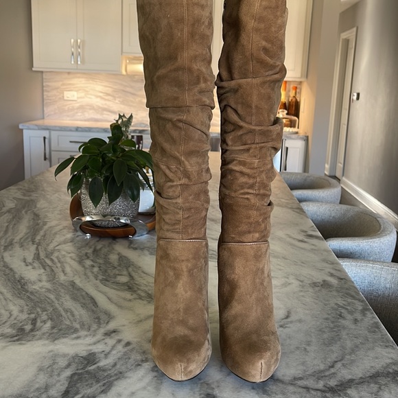 Luichiny ruched suede knee platform boots US 7 - Picture 3 of 12